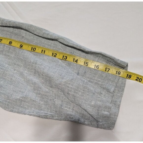 Flax Generous 2G Womens Button-Down Shirt 100% Linen Gray Long Sleeve - Picture 15 of 15